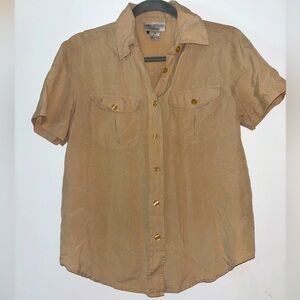 Brown button down blouse